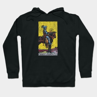 Knight of pentacles tarot card (distressed) Hoodie